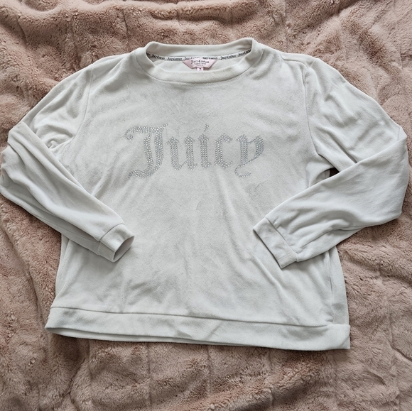 Juicy Couture Size m bling logo velour pullover crewneck long sleeve - Picture 4 of 9